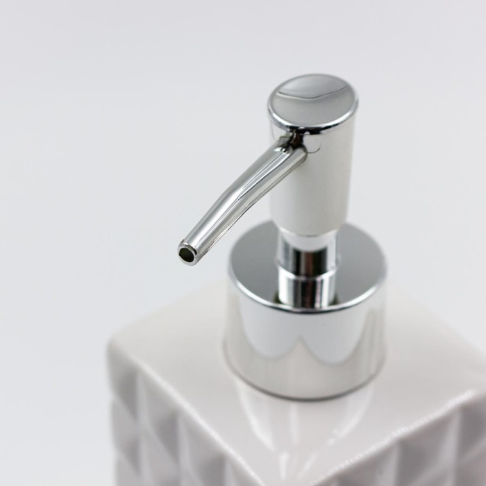 Дозатор для жидкого мыла Joy Home, керамика, белый квадрат - фото 1909648752