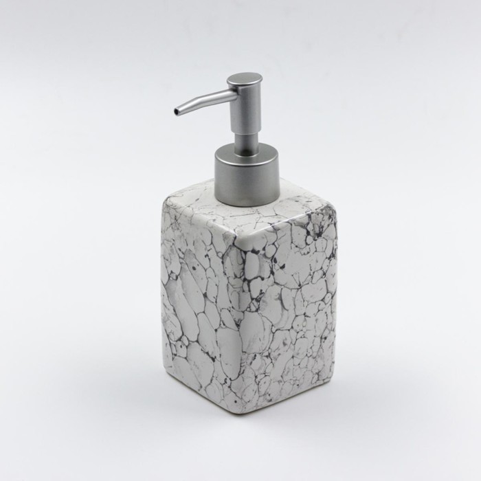 Дозатор для жидкого мыла Joy Home, керамика, белый мрамор - Фото 1