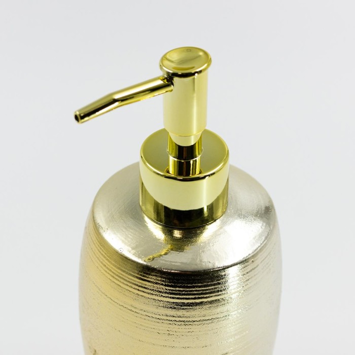 Дозатор для жидкого мыла Joy Home, керамика, золотой - фото 1909648758
