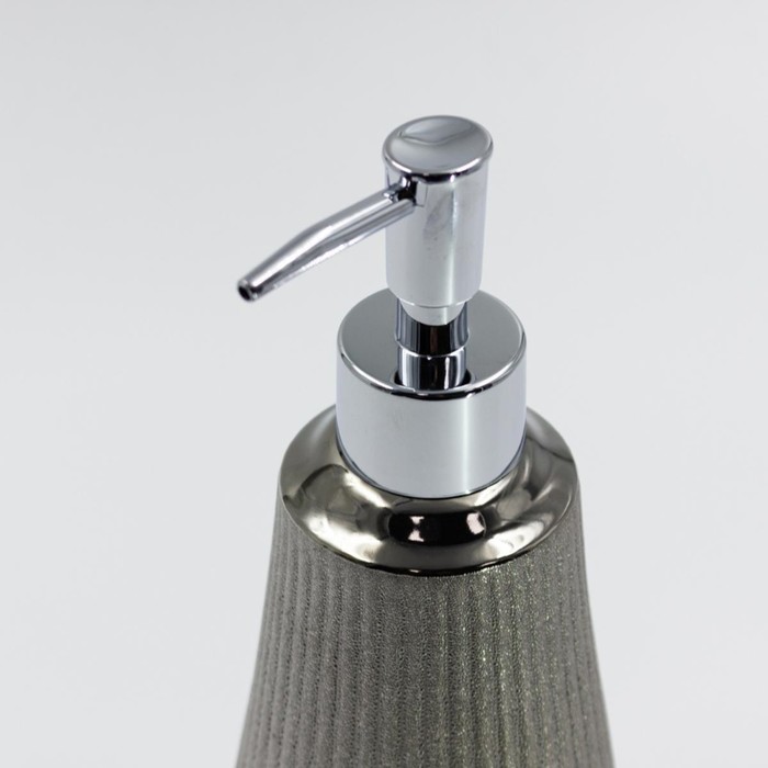Дозатор для жидкого мыла Joy Home, керамика, серебристый - фото 1909648766