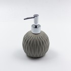 Дозатор для жидкого мыла Joy Home, керамика, серый рифленый - Фото 1