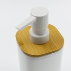 Дозатор для жидкого мыла Joy Home, пластик, белый с бамбуком - Фото 2