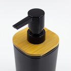 Дозатор для жидкого мыла Joy Home, пластик, чёрный с бамбуком - Фото 2