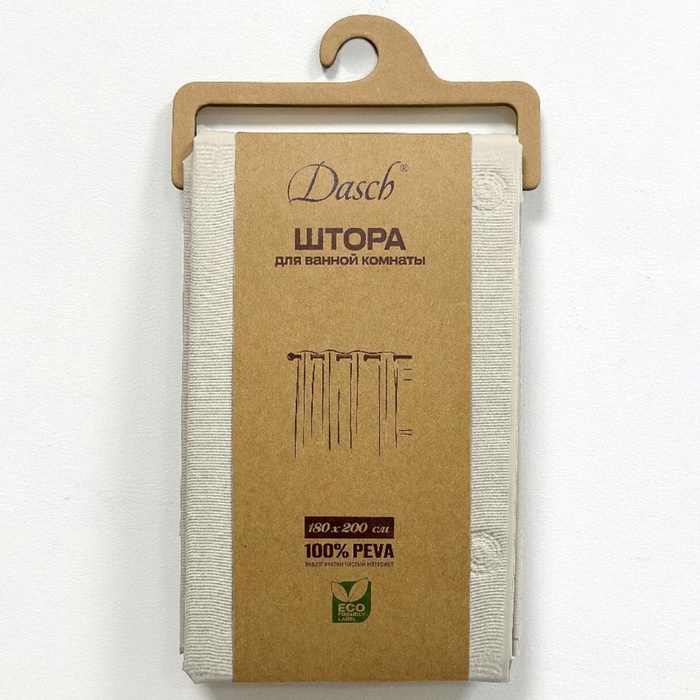 

Штора для ванной Dasch, PEVA, 180х200 см, бежевый