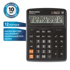 Калькулятор настольный BRAUBERG EXTRA-12-BK, 12-разрядный, 206 x 155 мм, двойное питание, чёрный - фото 9800681