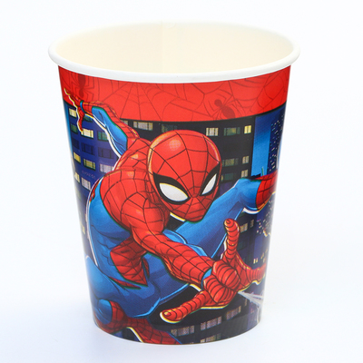 Набор бумажной посуды, на 6 персон "С днем рождения!", Человек-паук