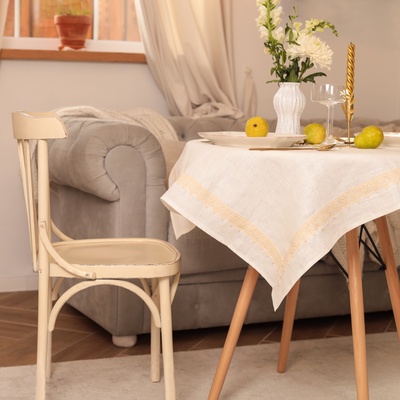 Скатерть «Этель» Кitchen linen, 90×90 см, 100% лён 240 г/м²