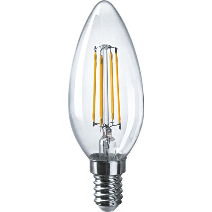 Лампа светодиодная филаментная ОНЛАЙТ, E14, 8 Вт, 800 лм, 4000 К, свечение белое