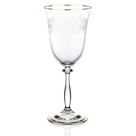 Набор бокалов для вина Crystalex «Анжела. Golden Stemm», 250 мл, 6 шт