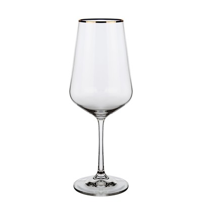 Набор бокалов для вина Crystalex «Сандра. Отводка платиной», 450 мл, 6 шт