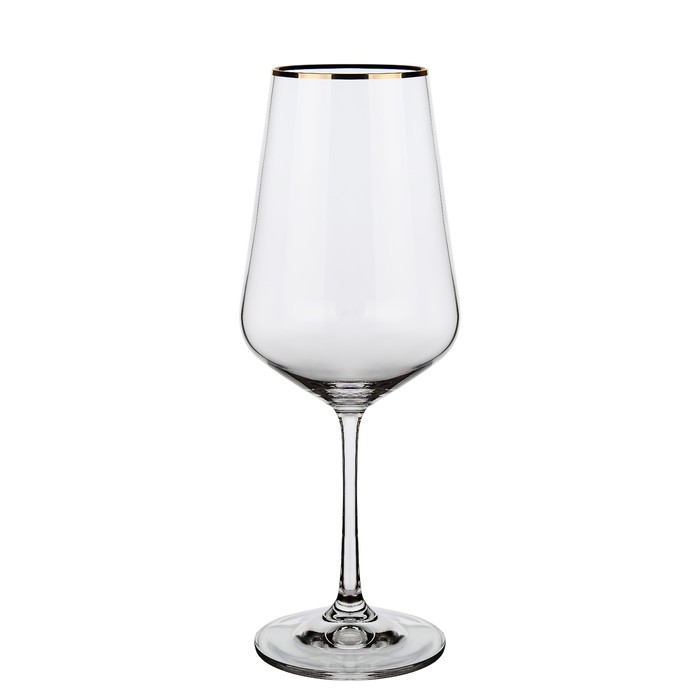 Набор бокалов для вина Crystalex «Сандра. Отводка платиной», 450 мл, 6 шт - Фото 1