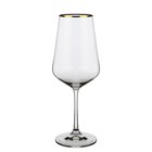 Набор бокалов для вина Crystalex «Сандра. Отводка золотом», 450 мл, 6 шт - фото 300967320