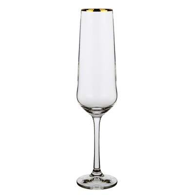 Набор бокалов для шампанского Crystalex «Сандра. Отводка золотом», 200 мл, 6 шт