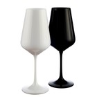 Набор бокалов для вина Crystalex «Сандра», 450 мл, 2 шт, цвет чёрный, белый - фото 300967324