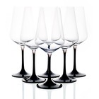 Набор бокалов для вина Crystalex «Сандра», чёрная ножка, 450 мл, 6 шт - фото 300967325