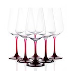 Набор бокалов для вина Crystalex «Сандра», красная ножка, 450 мл, 6 шт - фото 300967326