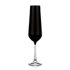 Набор бокалов для шампанского Crystalex «Сандра», 200 мл, 6 шт, цвет чёрный - фото 300967330