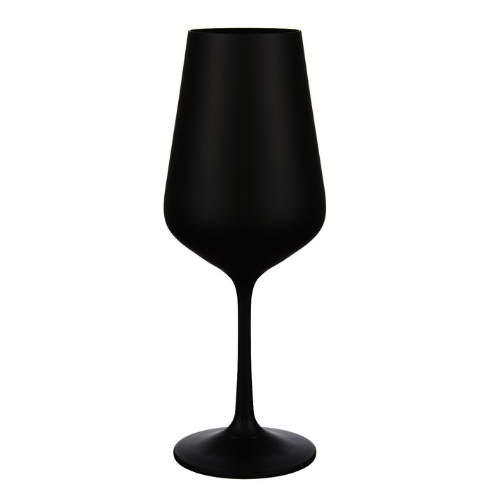 Набор бокалов для вина Crystalex «Сандра», 450 мл, 6 шт, цвет матовый чёрный - Фото 1