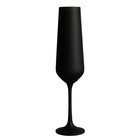 Набор бокалов для шампанского Crystalex «Сандра», 200 мл, 6 шт, цвет матовый чёрный - фото 300967333