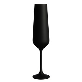 Набор бокалов для шампанского Crystalex «Сандра», 200 мл, 6 шт, цвет матовый чёрный