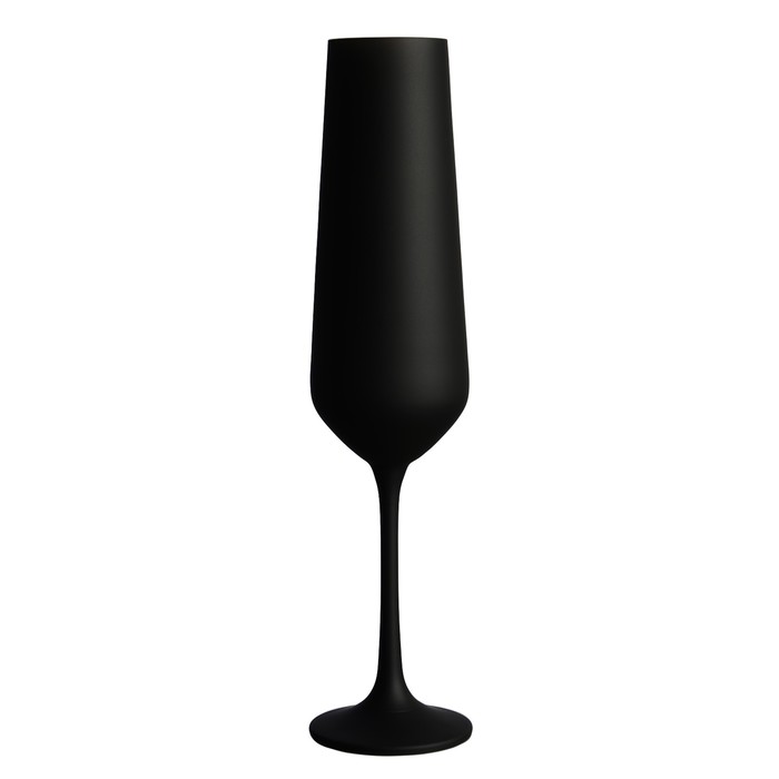 Набор бокалов для шампанского Crystalex «Сандра», 200 мл, 6 шт, цвет матовый чёрный - Фото 1
