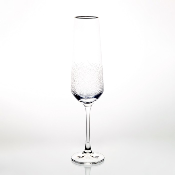 Набор бокалов для шампанского Crystalex «Сандра. Frost», 200 мл, 6 шт - Фото 1