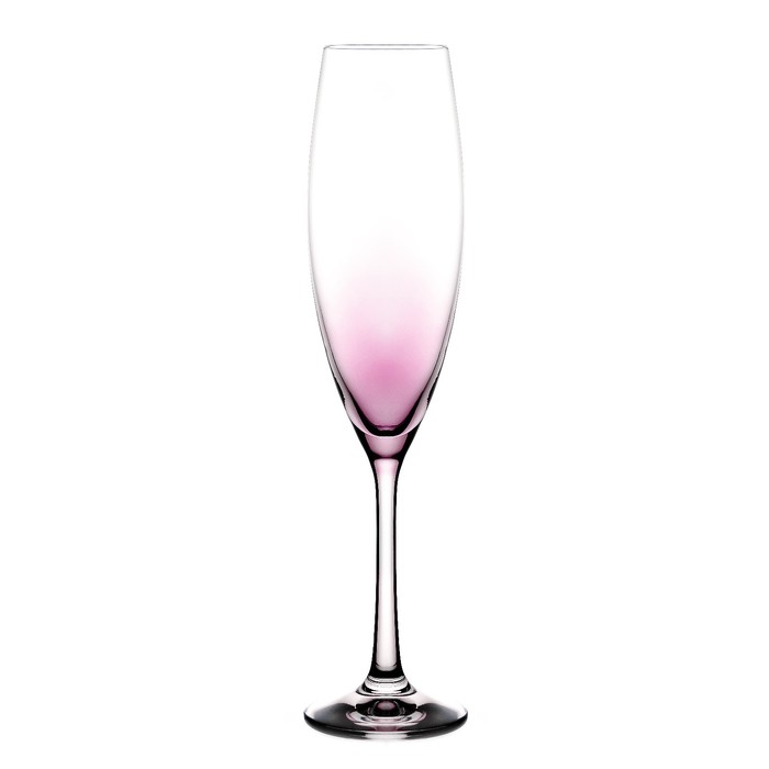 Набор бокалов для шампанского Crystalex «София», 230 мл, 2 шт, цвет розовый - Фото 1