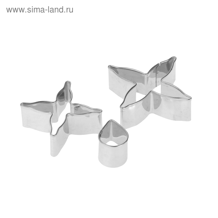 Набор форм для вырезания печенья «Звездопад», 3 шт, 5,5×5,5×1,5 см, цвет хромированный - Фото 1