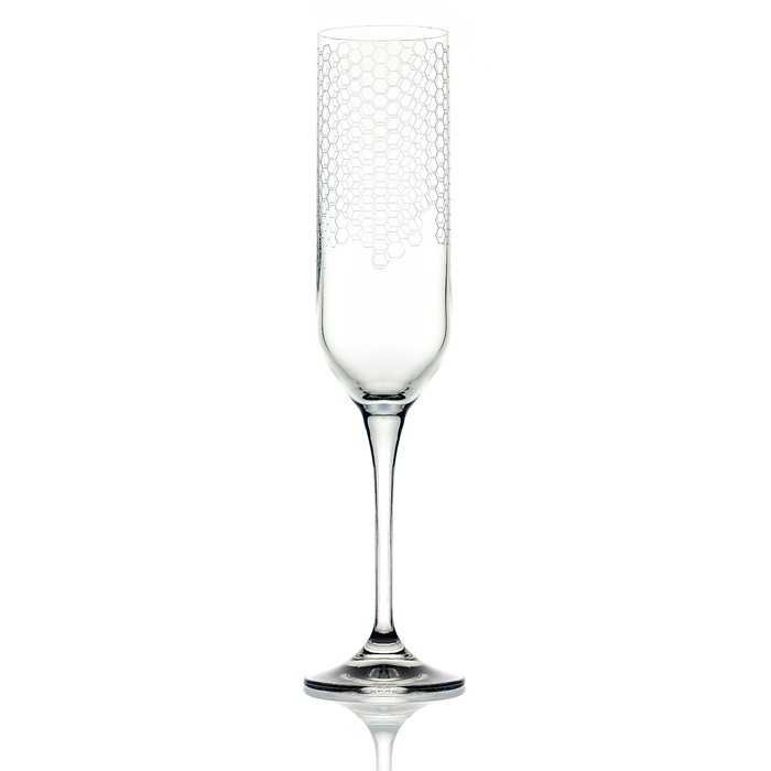 Набор бокалов для шампанского Crystalex «Ума. Honeycomb», 200 мл, 2 шт - Фото 1