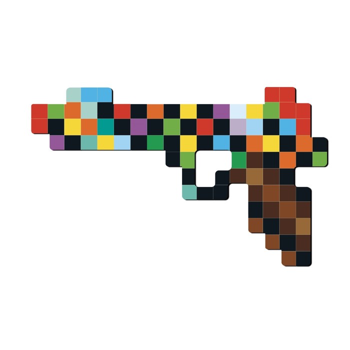 Пистолет пиксельный «Многоцвет» 25 см - Фото 1