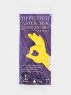Перчатки латексные хозяйственные, размер L, 30 г, жёлтые - Фото 4