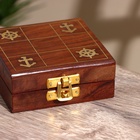 Игра крестики-нолики «Море», 10×10×4 см, дерево, латунь - Фото 5