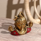 Сувенир "Бюст Шивы" 2 змеи, латунь, камень 8 см - Фото 2