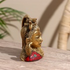 Сувенир "Бюст Шивы" 2 змеи, латунь, камень 8 см - Фото 4