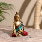 Сувенир "Будда" латунь, камень 7,5 см - фото 301417199