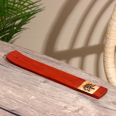 Подставка под благовония «Лотос», 25 см, красное дерево