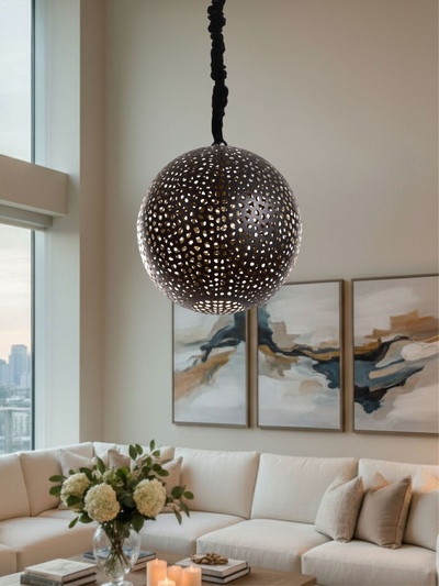 Светильник потолочный «Потс», 1×40 Вт, Е27, 50×50×55 см, чёрный