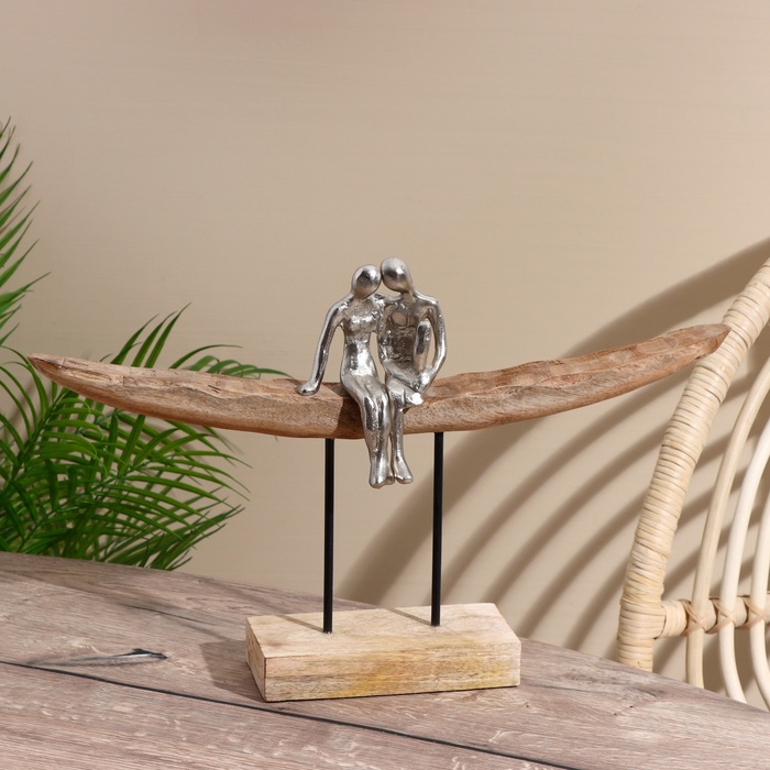 Сувенир «Романтика», 46×8×30 см, алюминий, манговое дерево - Фото 1