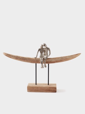 Сувенир «Романтика», 46×8×30 см, алюминий, манговое дерево