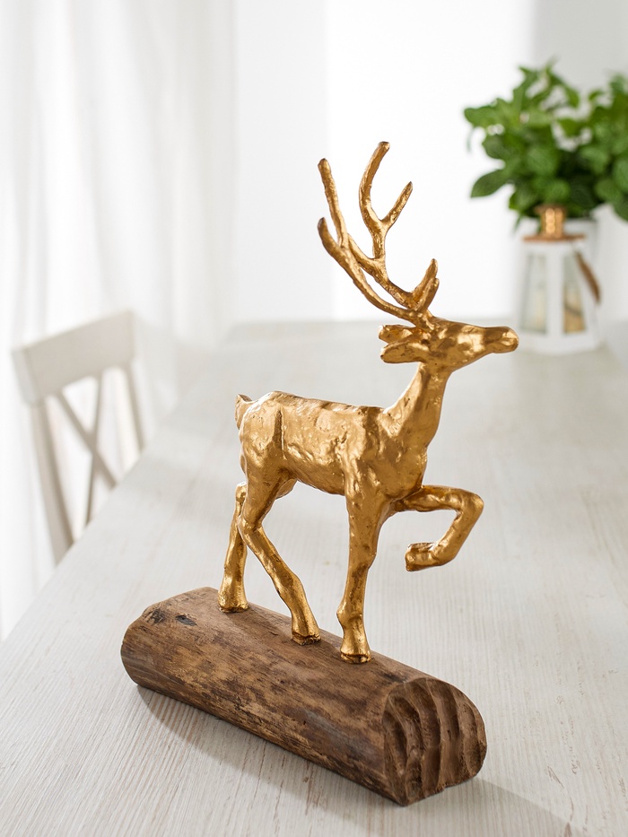Сувенир «Олень», 26.5×13×36 см, полимерная смола, манговое дерево