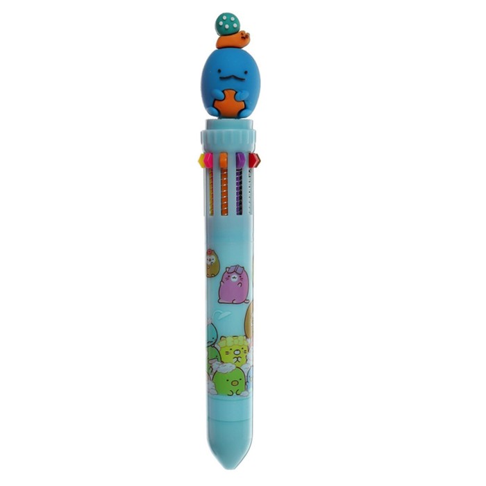 Ручка шариковая автоматическая, 10-ти цветная "Милашки", голубой - Фото 1