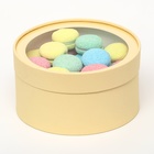 Набор 2 в 1 круглых коробок с окном, кремовый, 21 х 11 - 18 х 10 см - Фото 2