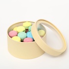 Набор 2 в 1 круглых коробок с окном, кремовый, 21 х 11 - 18 х 10 см - Фото 3