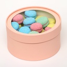 Набор 2 в 1 круглых коробок с окном, персиковый, 21 х 11 - 18 х 10 см - Фото 3