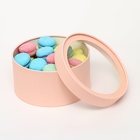 Набор 2 в 1 круглых коробок с окном, персиковый, 21 х 11 - 18 х 10 см - Фото 4