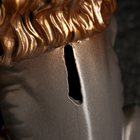 Копилка "Лев с короной и шаром сидит" серый с бронзой, 23см - фото 9887820