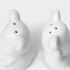 Набор для специй Доляна «Стильный мишка», 2 предмета: солонка 30 мл, перечница 30 мл, белый - Фото 3