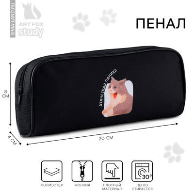 Пенал школьный, текстиль, 8×20×4 см «Паника»