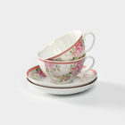 Набор чайный фарфоровый «Цветочный вальс», 4 предмета - фото 4455600
