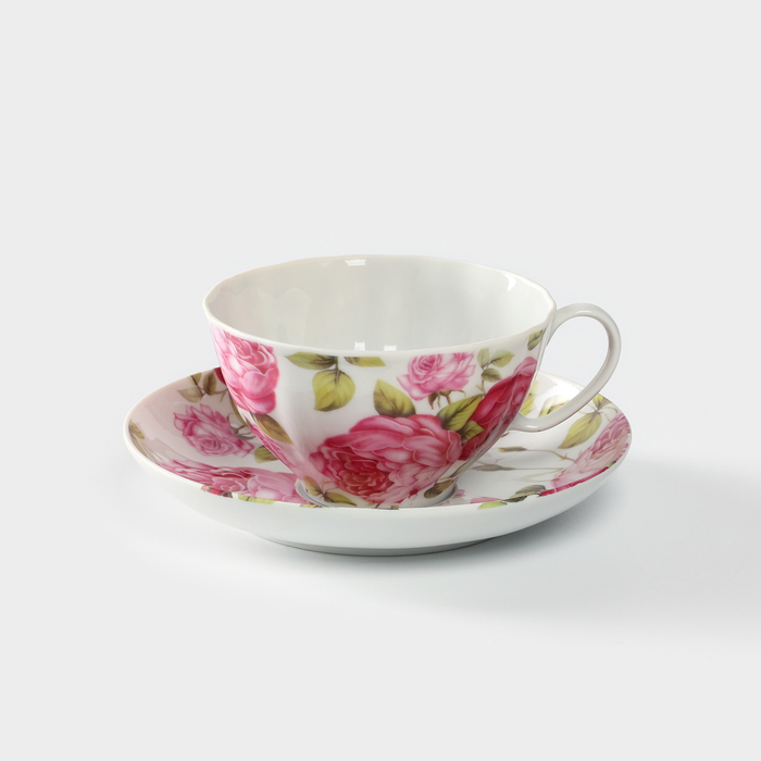 Чайная пара фарфоровая «Прекрасный рококо», 275 мл - Фото 1